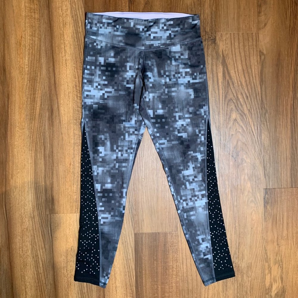 CHAMPION workout LEGGINGS black PURPLE whit